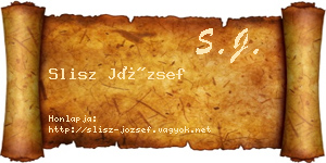 Slisz József névjegykártya